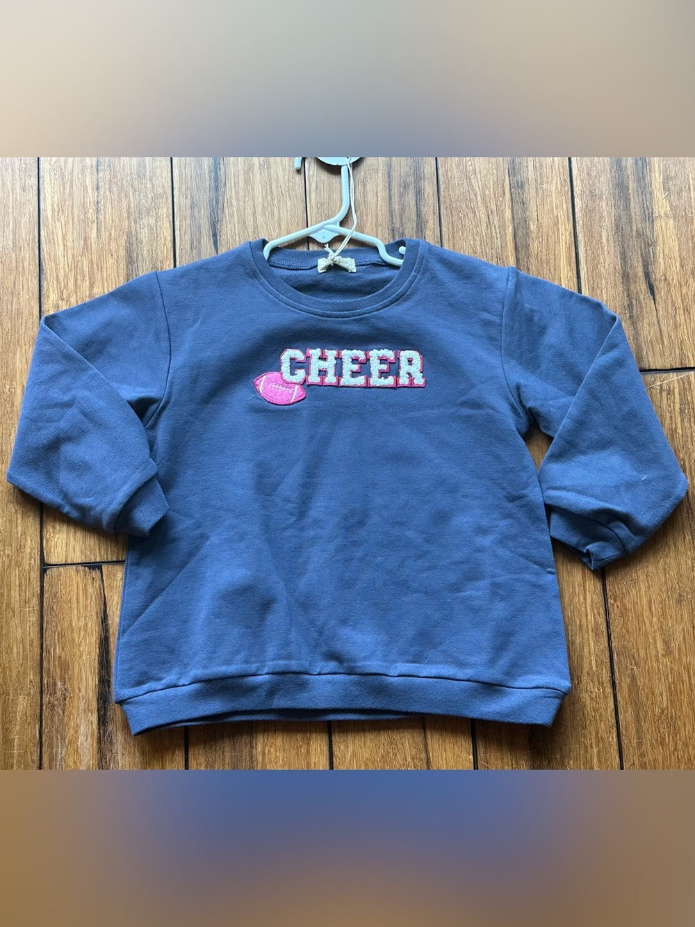 NWT Tullabee Girls Navy 'CHEER' Crewneck Sweatshirt with Pink Accent Sz 4T